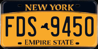 NY license plate FDS9450