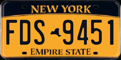 NY license plate FDS9451