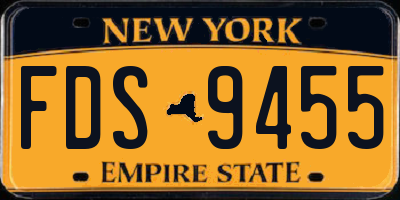 NY license plate FDS9455