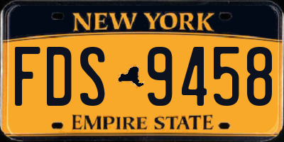 NY license plate FDS9458