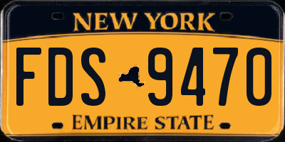 NY license plate FDS9470