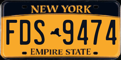 NY license plate FDS9474