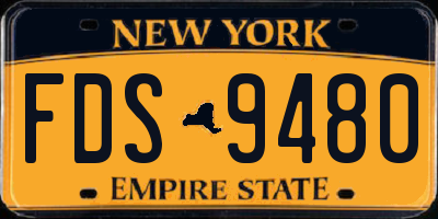 NY license plate FDS9480