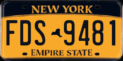NY license plate FDS9481