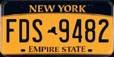 NY license plate FDS9482