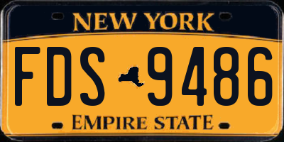NY license plate FDS9486