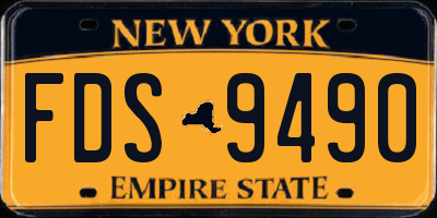NY license plate FDS9490