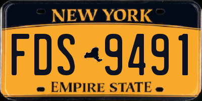 NY license plate FDS9491