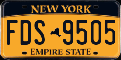 NY license plate FDS9505