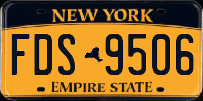 NY license plate FDS9506