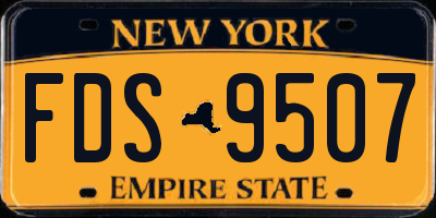 NY license plate FDS9507
