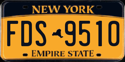 NY license plate FDS9510