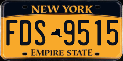 NY license plate FDS9515