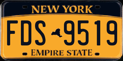 NY license plate FDS9519
