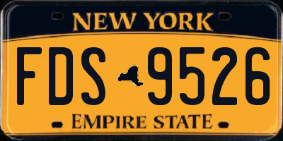 NY license plate FDS9526
