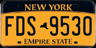 NY license plate FDS9530