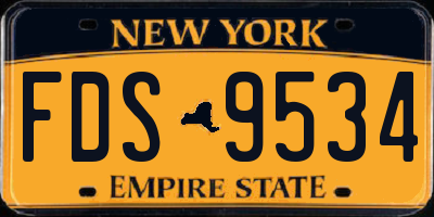 NY license plate FDS9534