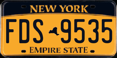 NY license plate FDS9535