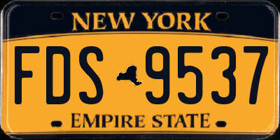 NY license plate FDS9537