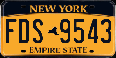 NY license plate FDS9543