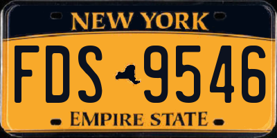 NY license plate FDS9546