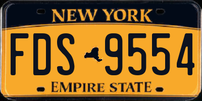NY license plate FDS9554