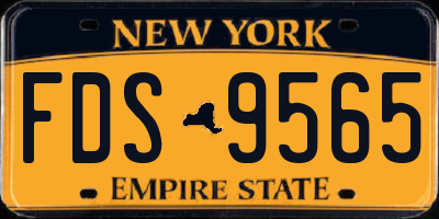 NY license plate FDS9565