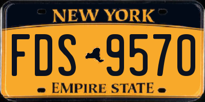 NY license plate FDS9570