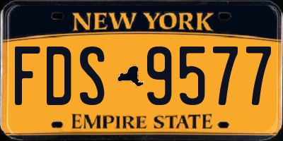 NY license plate FDS9577