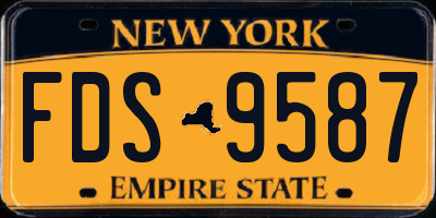 NY license plate FDS9587