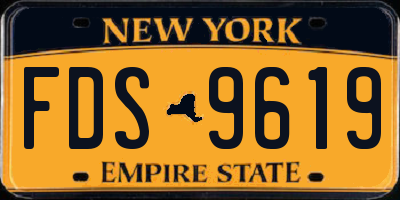 NY license plate FDS9619