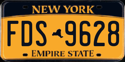 NY license plate FDS9628