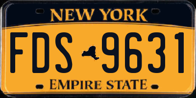 NY license plate FDS9631