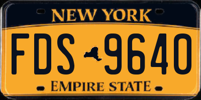 NY license plate FDS9640