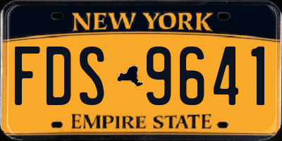 NY license plate FDS9641