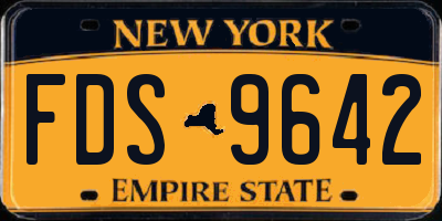 NY license plate FDS9642