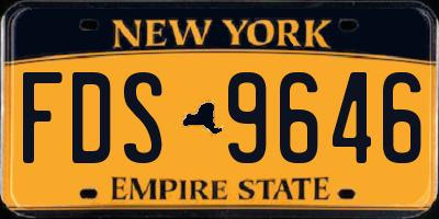 NY license plate FDS9646