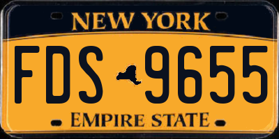 NY license plate FDS9655