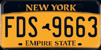 NY license plate FDS9663