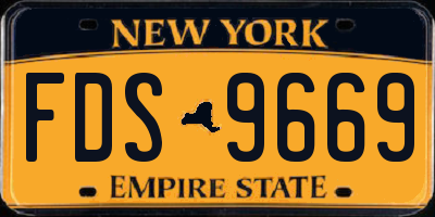 NY license plate FDS9669