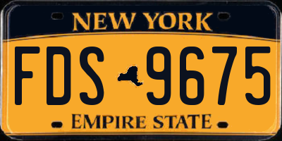 NY license plate FDS9675