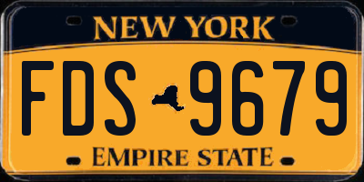 NY license plate FDS9679