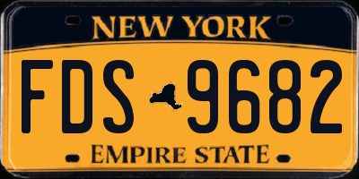 NY license plate FDS9682