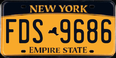 NY license plate FDS9686