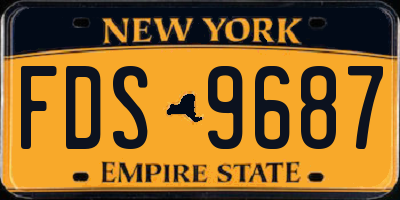 NY license plate FDS9687
