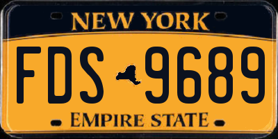 NY license plate FDS9689