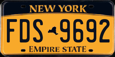 NY license plate FDS9692