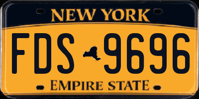 NY license plate FDS9696