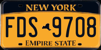 NY license plate FDS9708