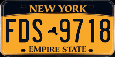 NY license plate FDS9718